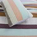 Striped Quilt Set 3 Pcs Bedding Set Bedroom Bed Set 100% Cotton Full/Queen Size