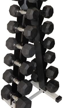 Ader 2lb-120lb Black Octagon Rubber Dumbbells Pair
