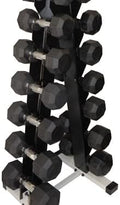 Ader 2lb-120lb Black Octagon Rubber Dumbbells Pair