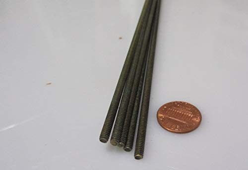 Brass Fully Threaded Round Rod, RH, 6-32 Diameter x 24' Length, 5 Pcs.