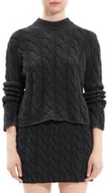 Cashmere & Wool Mock Neck Cable Knit Sweater