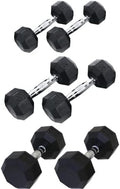 Ader 2-100LB Octagon Deluxe Professional Rubber Dumbbell, Pair