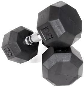 Ader 2-100LB Octagon Deluxe Professional Rubber Dumbbell, Pair
