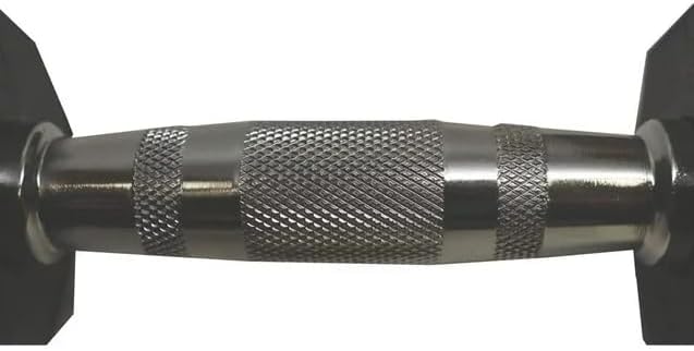 Barbell Rubber encased Hex Dumbbell Weights with Metal Handles for Strength Training, Full Body Workout. Sold as a Pairs