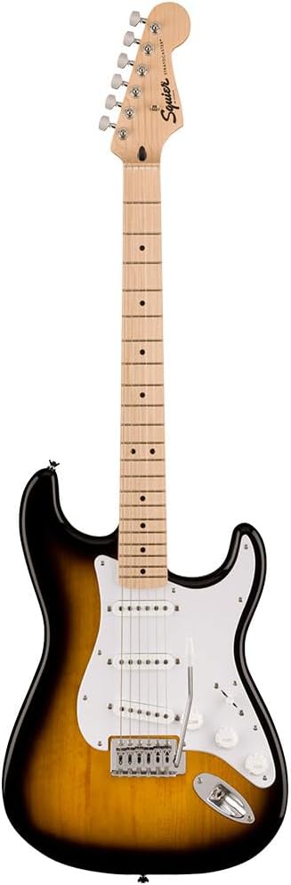 Squire Sonic Stratocaster Electric Guitar, 2-Color Sunburst, Maple Fingerboard, White Pickguard