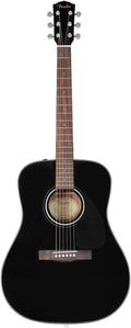 Fender Acoustic Guitar, with 2-Year Warranty, CD-60 Dreadnought V3 Classic Design with Rounded Walnut Fingerboard and Alloy Steel Strings, Glossed Black Finish, Spruce Top, Includes Hard-Shell Case