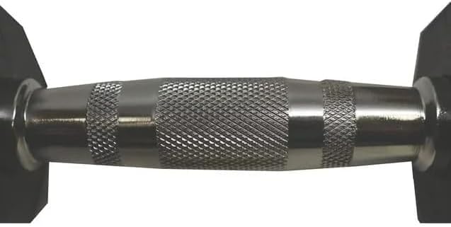 Barbell Rubber encased Hex Dumbbell Weights with Metal Handles for Strength Training, Full Body Workout. Sold as a Pairs
