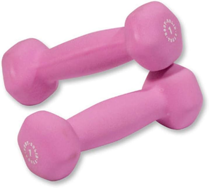 Body-Solid Tools (BSTVDS110) Vinyl Dumbbell for Weight and Aerobic Training, Pilates & Physical Therapy, Hand Weights Set for Women, Free Weights Hex End Dumbbells, 1-10lbs. Set