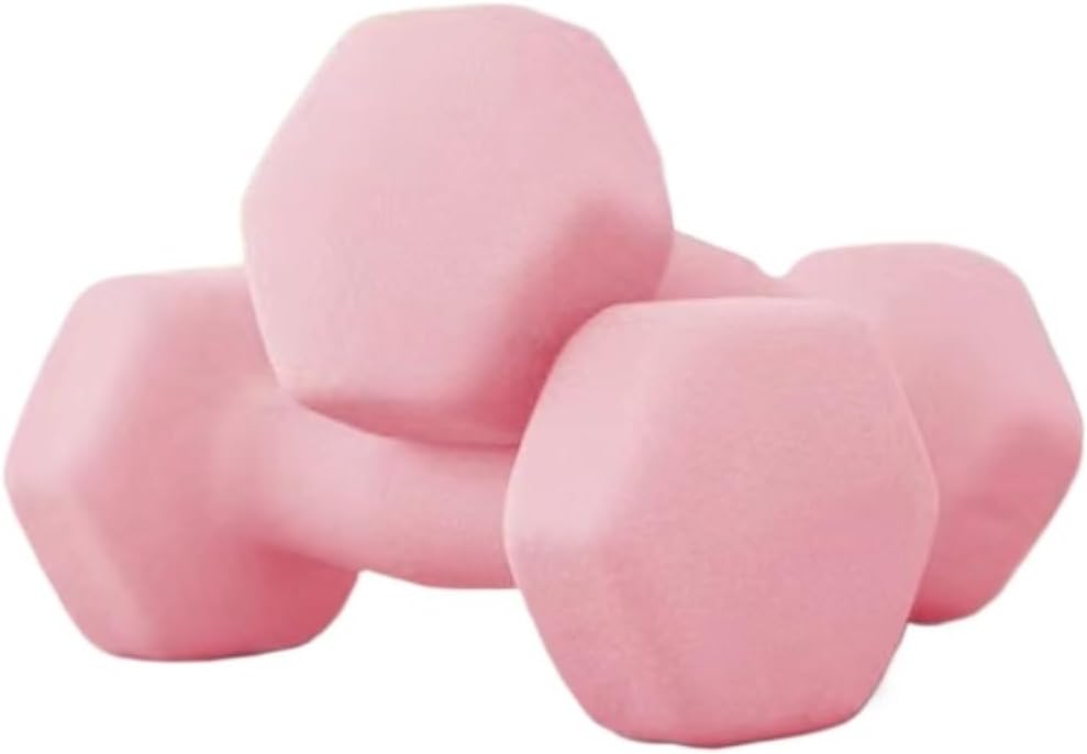 Dumbbel Frosted Plastic Small Dumbbells, Men's Yoga Fitness Equipment, A Pair Of Arm Exercise Hexagonal Dumbbells Barbell, Pink