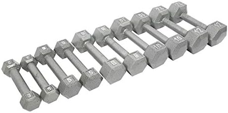 Ader Grey Hex Dumbbell/Cast Iron Dumbbell One Pair