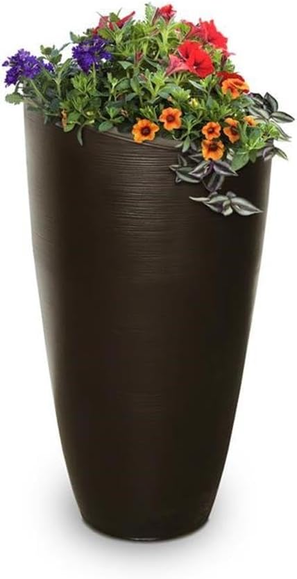 Mayne Modesto 42-Inch Tall Planter – Weather-Resistant Planter for Flowers – Durable Indoor/Outdoor Design for Patio, Porch, or Entryway