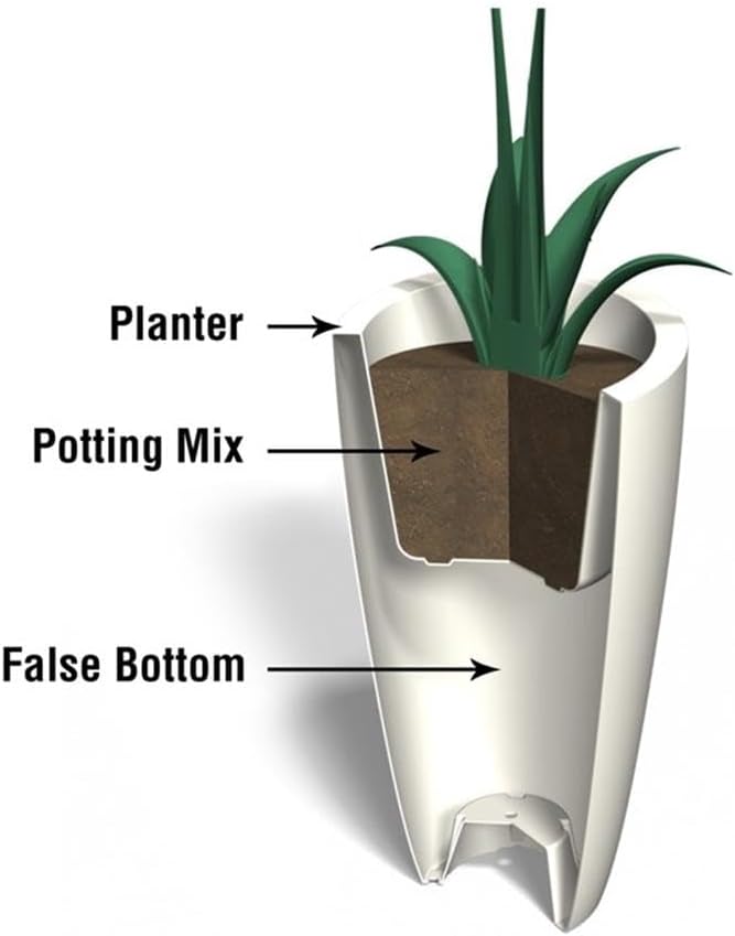Mayne Modesto 42-Inch Tall Planter – Weather-Resistant Planter for Flowers – Durable Indoor/Outdoor Design for Patio, Porch, or Entryway