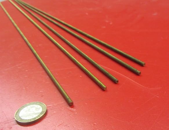 Brass Fully Threaded Round Rod, RH, 6-32 Diameter x 24' Length, 5 Pcs.