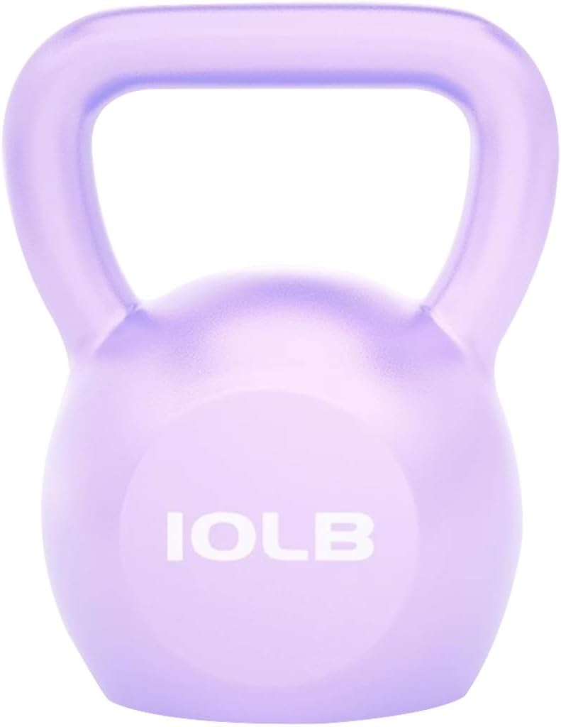 Kettlebell Weights Women's Fitness Shaping Kettle Bells, Gym Strength Training Dumbbell, Swing/Deadlift/Squat, Protect The Floor(Purple-10LB)
