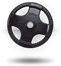 Body-Solid Rubber Coated Olympic Weight Plate (1), with Anti-Slip Grip - Perfect for Strength Training, Home Gym, and Barbell Workouts