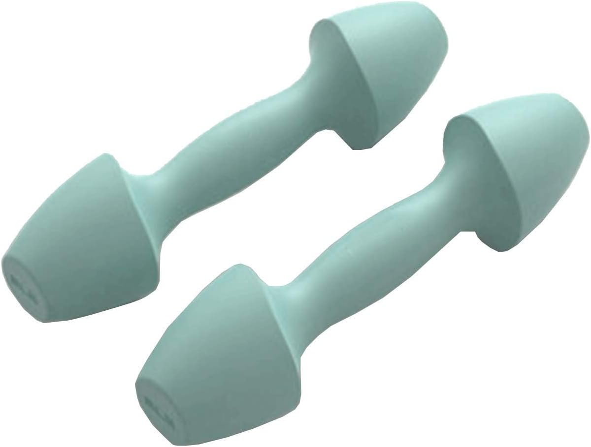 Dumbbells Set of 2, Silica Gel Dumbbell with Non-Slip Grip, Hand Weights for Gym Fitness Workouts,Strength Training,Weight Loss,2LB,Cyan