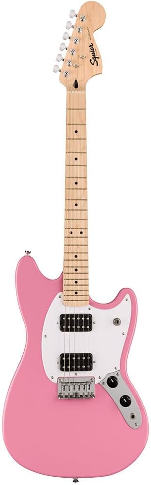 Squire Sonic Mustang Electric Guitar, Flash Pink, Maple Fingerboard