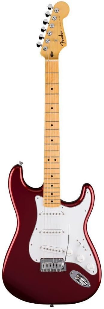 Fender Standard Series Stratocaster, Electric Guitar, with 2-Year Warranty, Modern 'C' Shaped Neck, Laurel Fingerboard, White Pickguard, Candy Cola