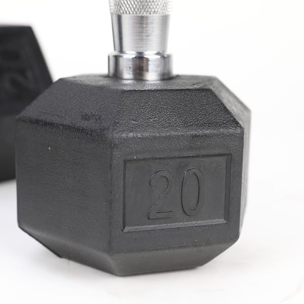 Hex Dumbbells Rubber Coated Hand Weights for Exercises and Fitness,20LB (2piece)