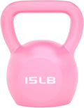 Kettlebell Weights Women's Fitness Shaping Kettle Bells, Gym Strength Training Dumbbell, Swing/Deadlift/Squat, Protect The Floor(Pink-15LB)