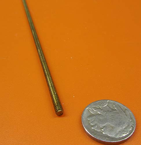 Brass Fully Threaded Round Rod, RH, 6-32 Diameter x 24' Length, 5 Pcs.