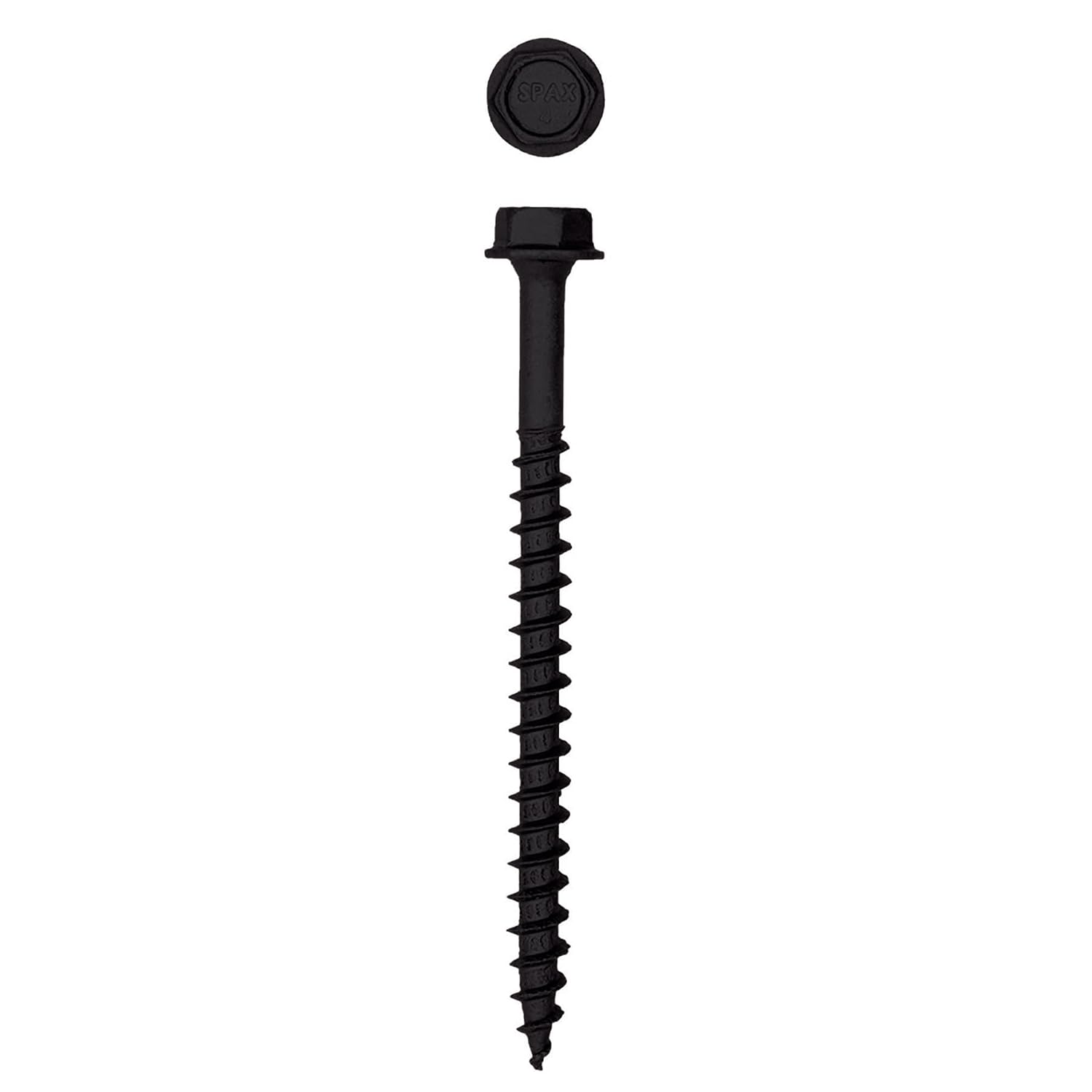 SPAX 5/16' x 4' Exterior Hex Head Structural Wood Lag Screws Powerlags Hex (250 EA) Bulk Pail Bit Included Heavy Duty Rust Resistant