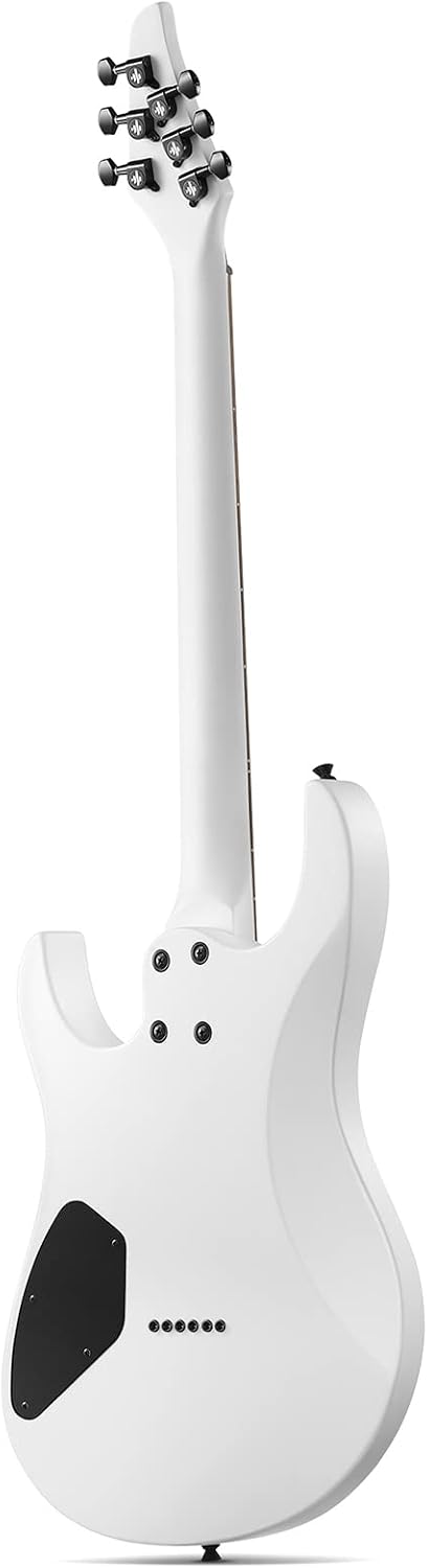 Donner Solid Body Electric Guitar, Matte Finish 39 Inch Metal Electric Guitar Beginner Kits with Bag, Strings, Strap, Cable, Strings Dampener for Rock Music Lover, DMT-100 (Matte White)