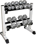 Ader 3,5, 8, 10,15,20lb Hex Dumbbells 2 Tier 26' Rack
