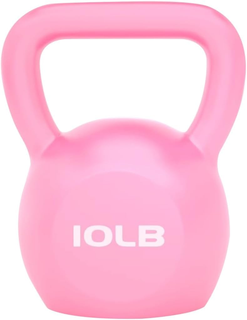 Kettlebell Weights Women's Fitness Shaping Kettle Bells, Gym Strength Training Dumbbell, Swing/Deadlift/Squat, Protect The Floor(Pink-10LB)