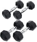 Ader 2-100LB Octagon Deluxe Professional Rubber Dumbbell, Pair