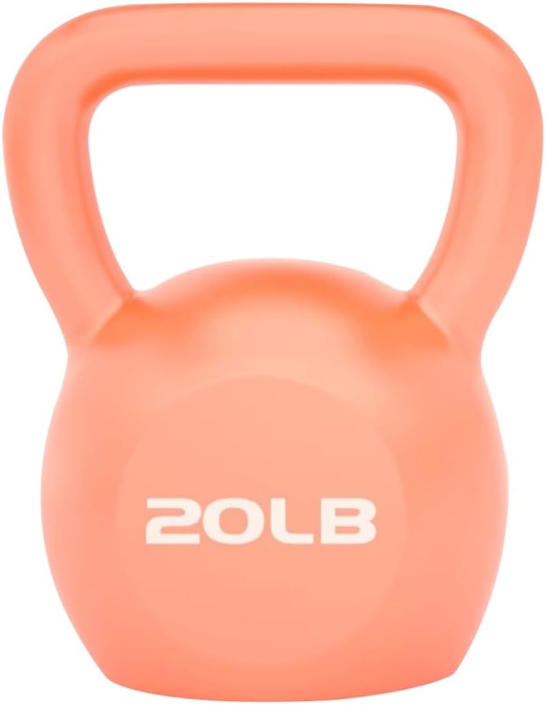 Kettlebell Weights Women's Fitness Shaping Kettle Bells, Gym Strength Training Dumbbell, Swing/Deadlift/Squat, Protect The Floor(Orange-20LB)