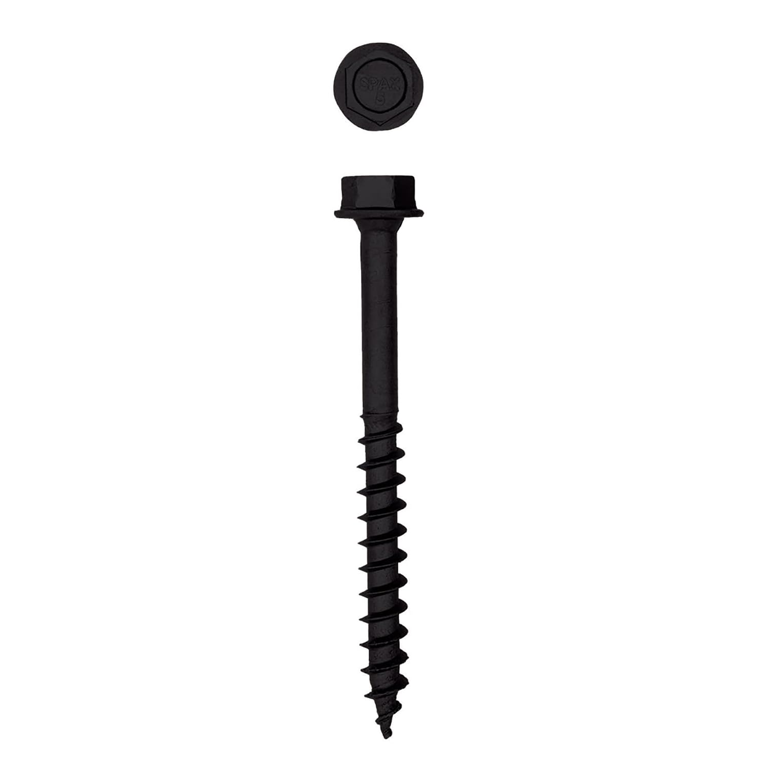 SPAX 1/2' x 5' Exterior Hex Head Structural Wood Lag Screws Powerlags Hex (100 EA) Bulk Pail Bit Included Heavy Duty Rust Resistant