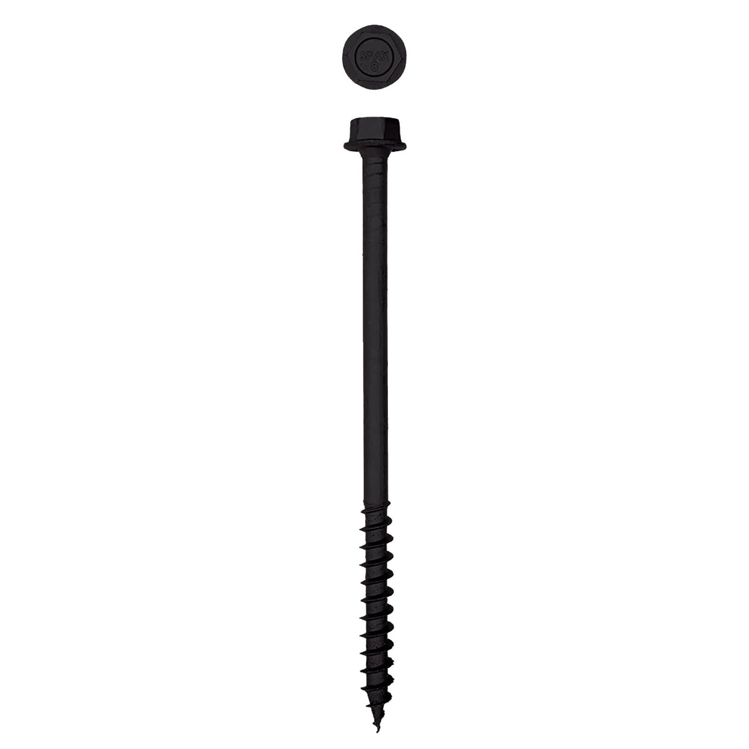 SPAX 1/2' x 8' Exterior Hex Head Structural Wood Lag Screws Powerlags Hex (100 EA) Bulk Pail Bit Included Heavy Duty Rust Resistant
