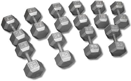Ader 3,5, 8, 10,15,20lb Hex Dumbbells 2 Tier 26' Rack