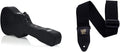 Gator Cases Hard-Shell Wood Case for Acoustic Guitars (GWE-DREAD 12) + Ernie Ball Polypro Guitar Strap (P04037)