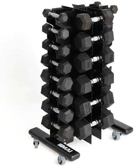 SMAI Vertical Dumbbell Weight Rack with Wheels: Space-Saving A-Frame Storage Organizer for Home Gym Fitness Equipment