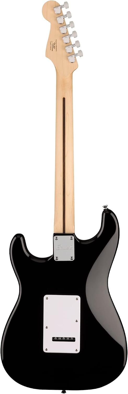 Fender Squier Sonic Stratocaster - Black Bundle with Frontman 10G Amp, Cable, Tuner, Strap, Picks, and Austin Bazaar Guitar DVD