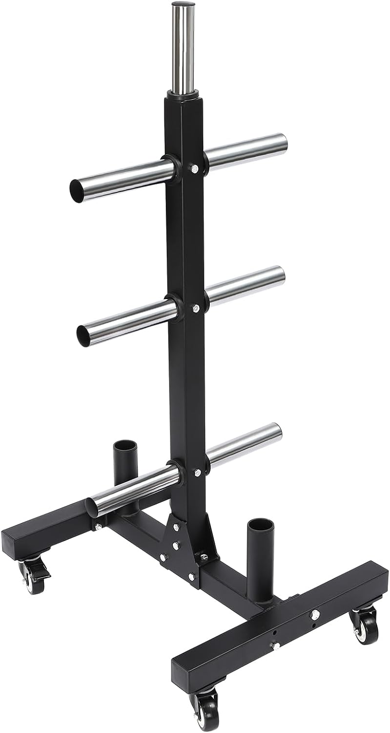 Dumbbell Rack, Removable Plate Rack Tree, Vertical Storage Tree with 4 Universal Wheels, Dumbbell Chip Storage Rack, Storage of Fitness Equipment, Q235 Steel, 500kg/1102.3lbs Load-Bearing