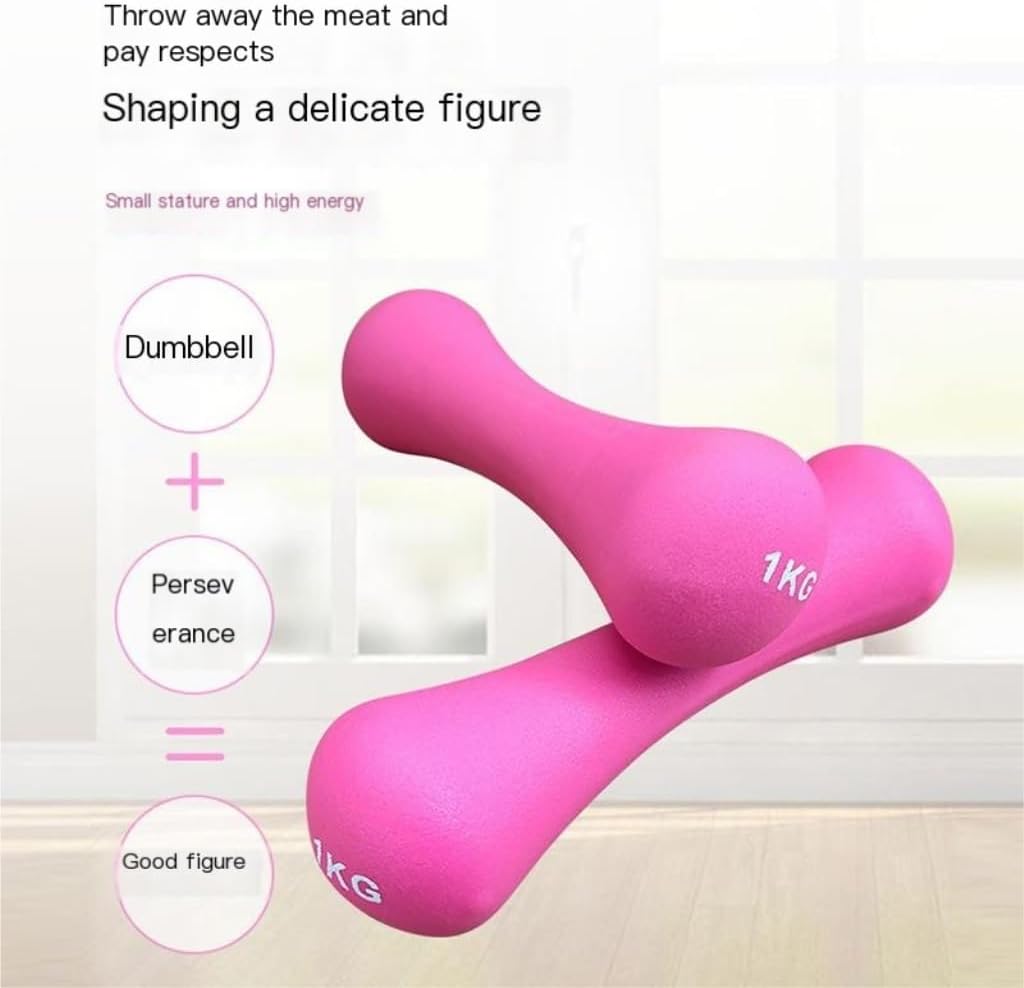 Dumbbel Home Fitness Equipment Bone Dumbbells For Women Jumping Exercises Slimming Arms Yoga Fitness Dumbbells Barbell, 2kg, Pink