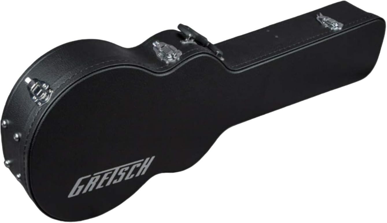 Gretsch G2622 Streamliner Electric Guitar (Gunmetal) - Double-Cut Body Design with Broad'Tron Pickups - 6-String Right-Handed Instrument - Hollow Body Bundle with Plywood Case (Black) (2 Items)