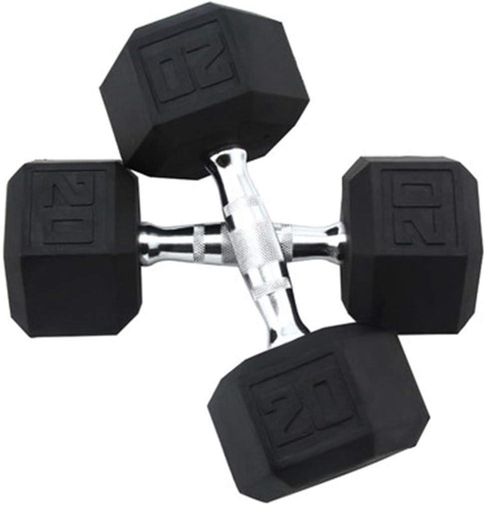 Dumbbells Set Adjustable Fillable Dumbbells Set,Household Hexagonal encapsulated Pure Iron Dumbbell Fitness Equipment, Gym Men and Women Pure Steel Handle Dumbbell (Color : Black 20lb*2)