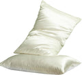 2 Pack Silk Pillowcase, Both Sides 100% Mulberry Silk Pillow Case for Hair & Skin, Pure Natural Satin Pillow Cases with Hidden Zipper, Soft,Cozy and Breathable Silk Pillow Cover,20''×30'',Whit