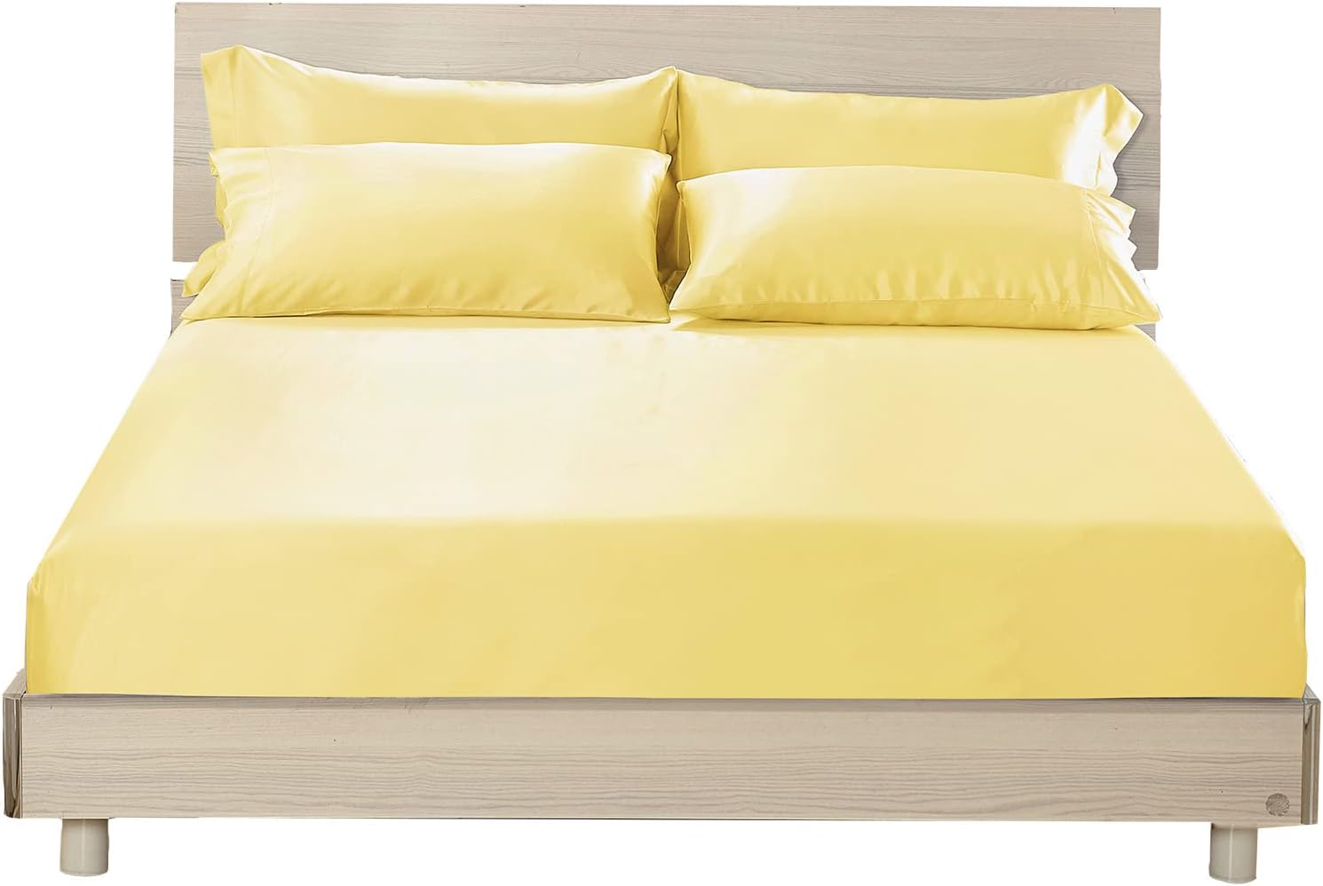 LilySilk 3PC Mulberry Silk Fitted Sheets Set, 6A Grade, 2 Pillowcases, 1 Fitted Sheet, 16 Inch Deep Pocket, 19 Momme, King