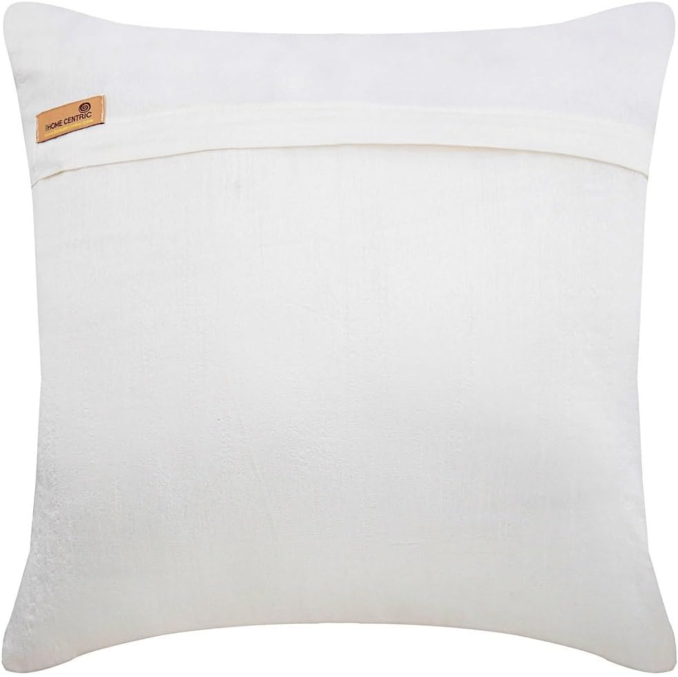HomeCentric Ivory Silk Throw Pillow Covers - Pack of 2, 22x22 inch (55x55 cm), Zippered, Handmade, Contemporary Abstract Easter - Pearl World