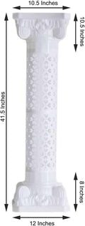 Efavormart 4 Pack 41' Tall White PVC Height Adjustable Artistic Roman Wedding Inspired Pedestal Column Plant Stand