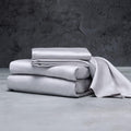 LUXOME Luxury Sheet Set | 100% Rayon (Viscose) from Bamboo | King Size - Stone | Deep Pockets | 4-Piece Set (Fitted, Flat, 2 Pillowcases)