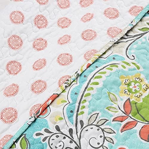 Paisley Quilt Set 3 Pcs Bedding Set Bedroom Bed 100% Cotton King Size
