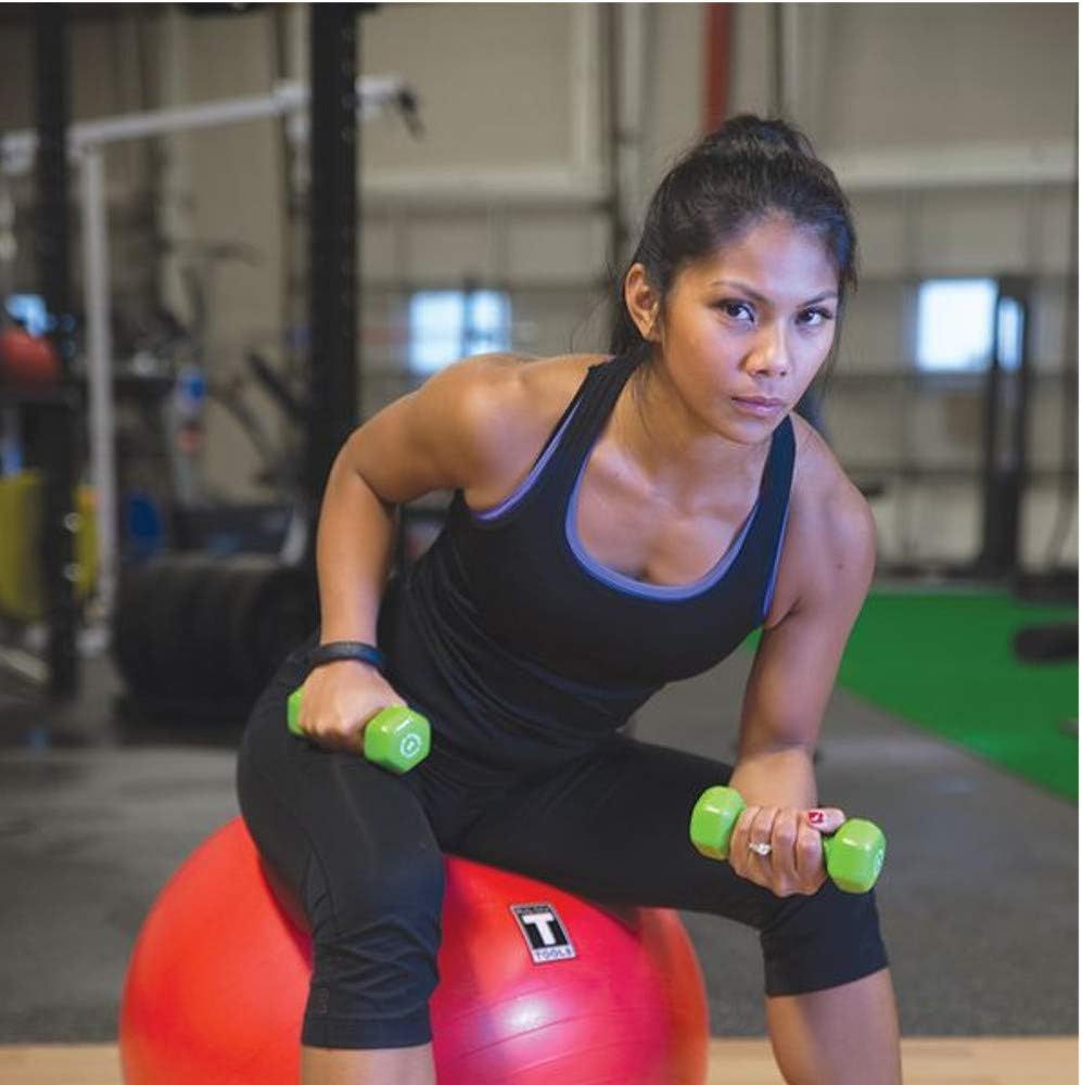 Body-Solid Tools (BSTVDS110) Vinyl Dumbbell for Weight and Aerobic Training, Pilates & Physical Therapy, Hand Weights Set for Women, Free Weights Hex End Dumbbells, 1-10lbs. Set
