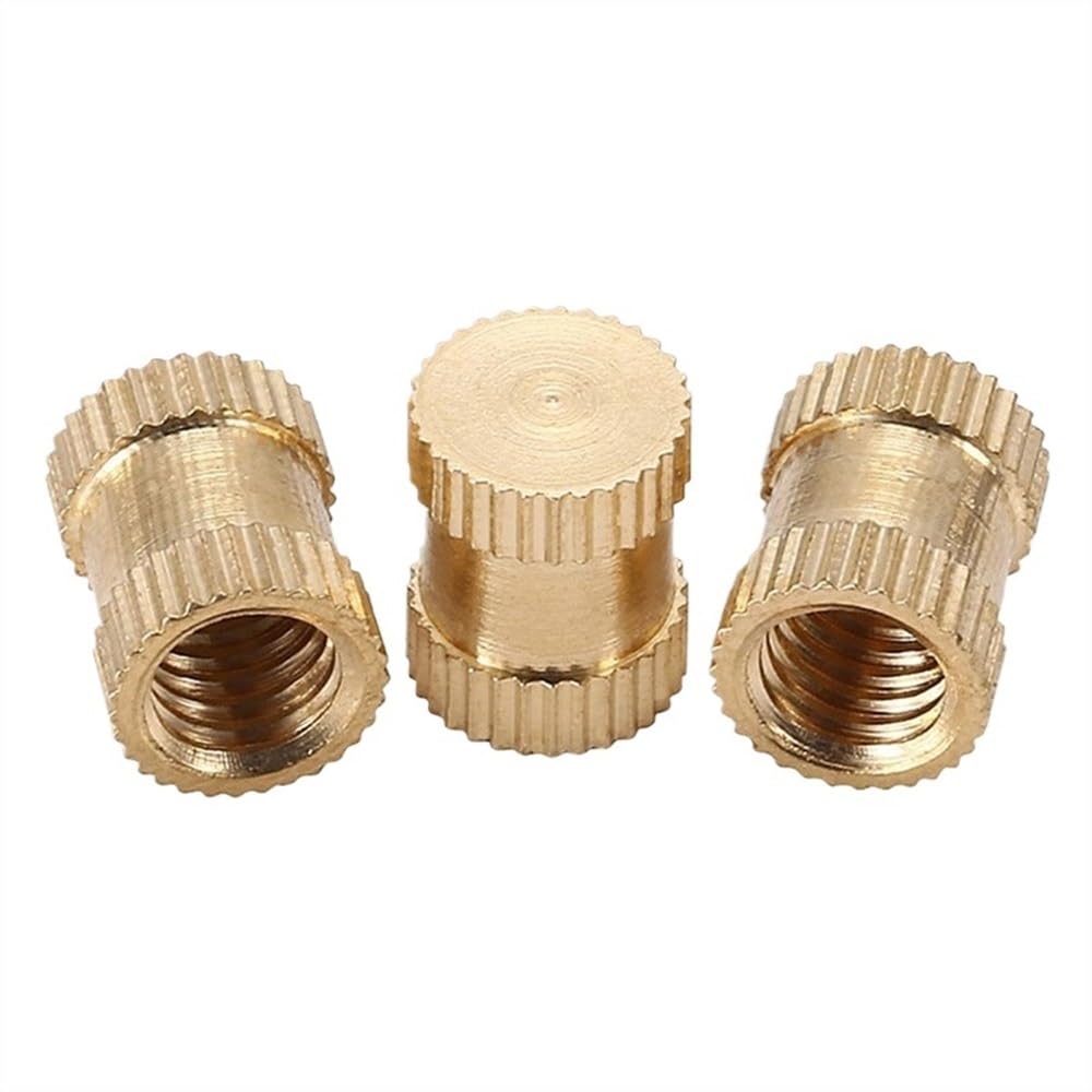 25pcs Type B Solid Brass Knurl Thread Insert Nuts for M3 M4 M5 M6 M8 - Durable Embedded Nutserts for Metal use(20mmxM8x12mm)