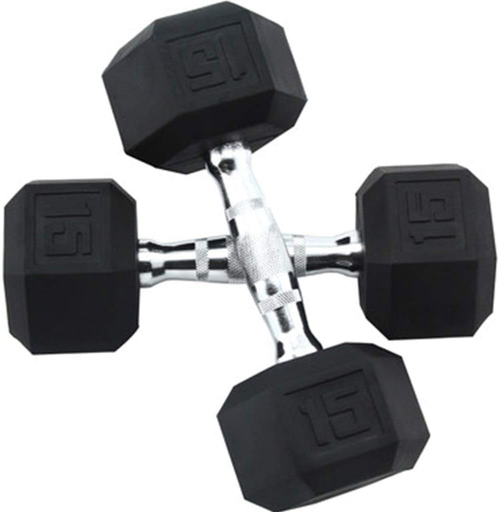 Dumbbells Set Adjustable Fillable Dumbbells Set,Household Hexagonal encapsulated Pure Iron Dumbbell Fitness Equipment, Gym Men and Women Pure Steel Handle Dumbbell (Color : Black 15lb*2)